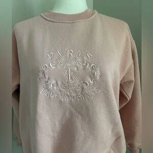 Paris Embroidered Women's Sweater - Pink